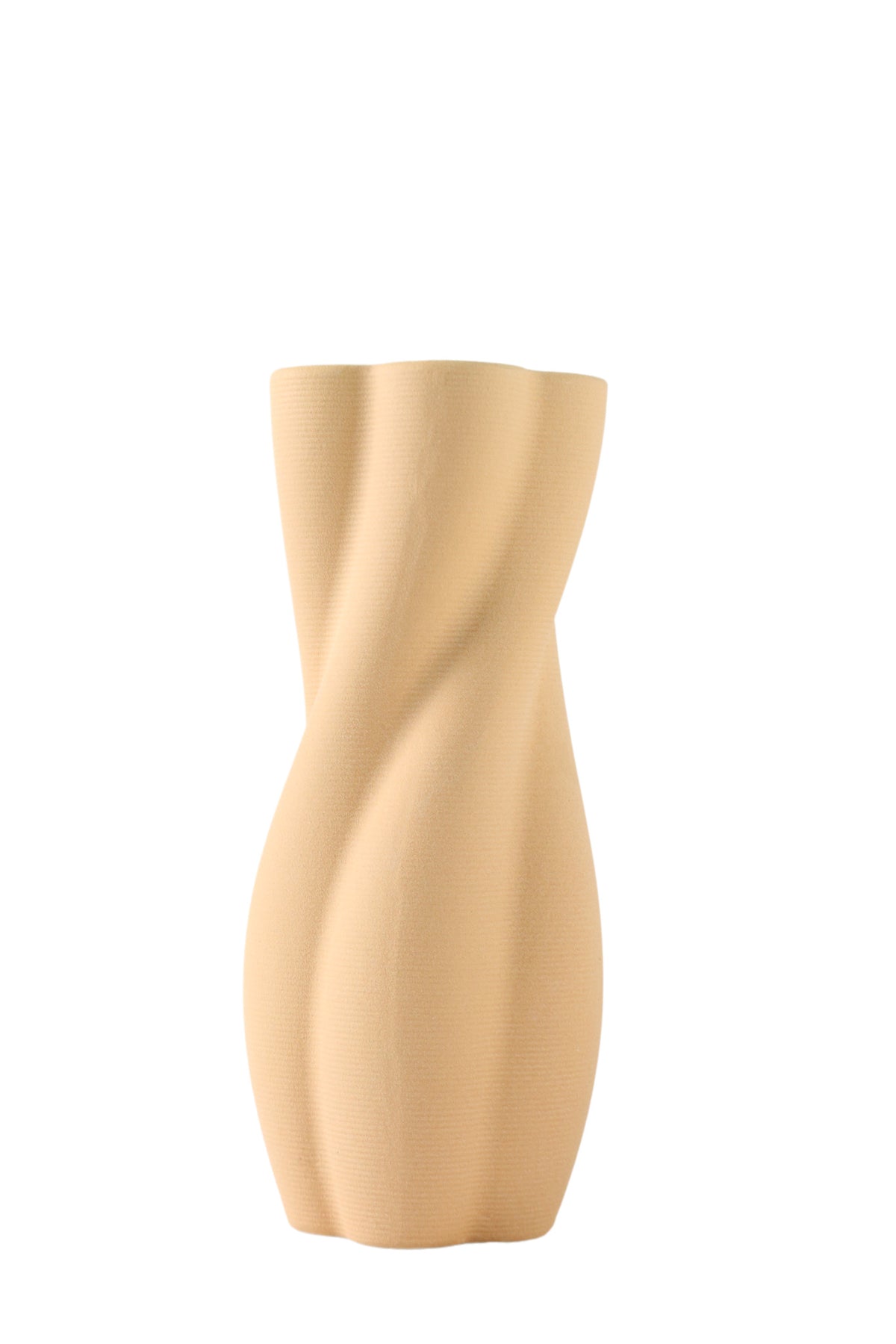 Taupe Ceramic Twisted Column Vase