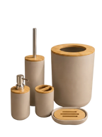5-Piece Bathroom Set - Taupe, Round