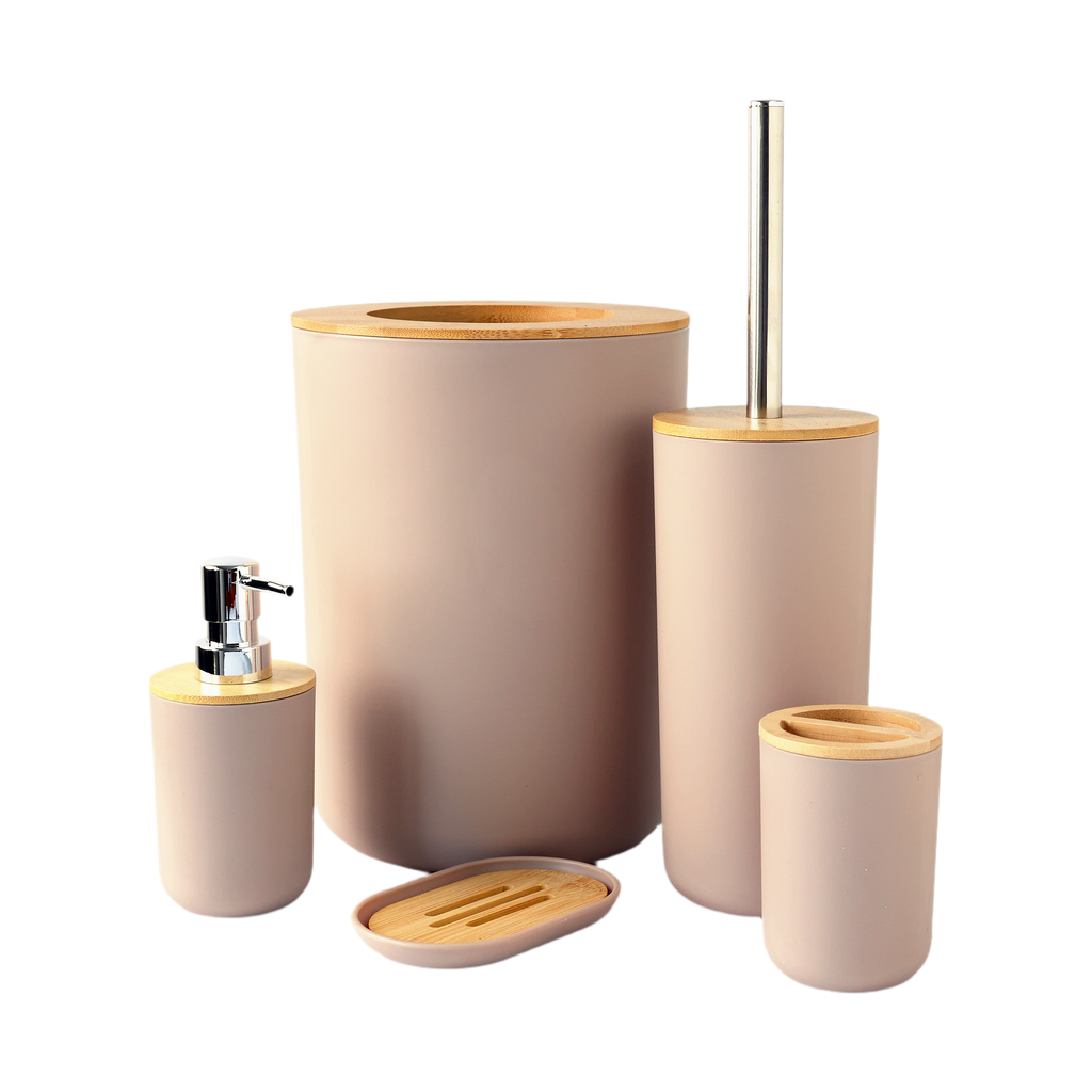 5-Piece Bathroom Set - Taupe, Round