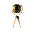 Black & Gold World Globe on Gold Tripod Stand