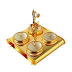 Gold-Tone 4-Jar Serving Caddy Set with Center Handle