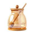 Glass Jar with Bamboo Lid & Wooden Dipper, Tapered